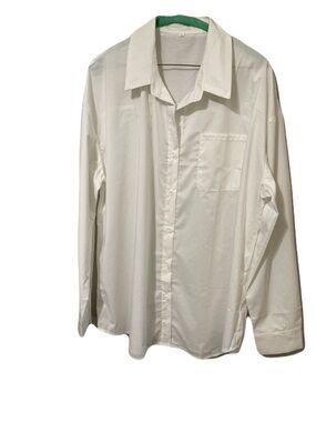 Classic Men's White Button-Down Shirt - Casual Long Sleeve